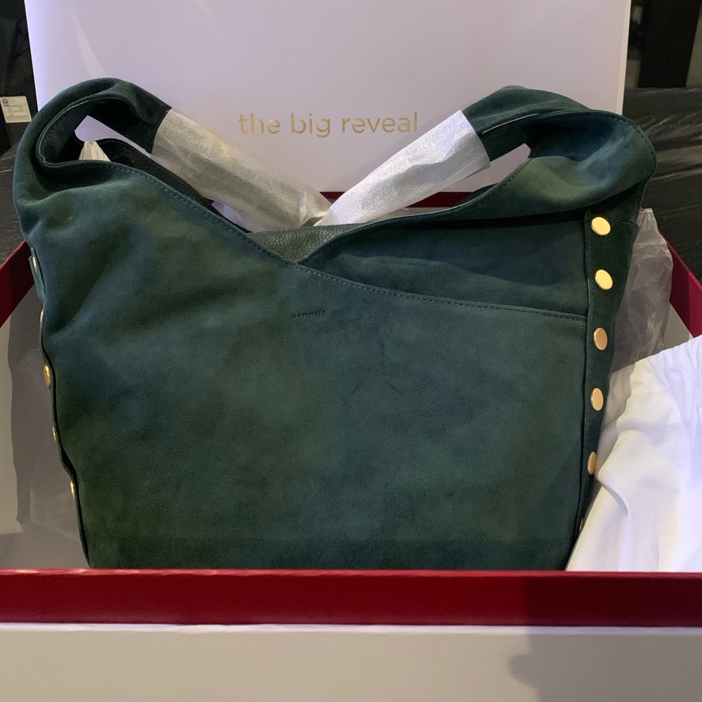 Hammitt Green Suede Hammitt Tom Zip Large NWT